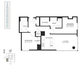 2 Bedroom C1 2210 floor plan